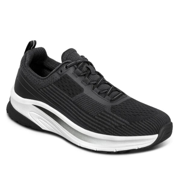 Orthofeet Men\'s Race Athletic Sneakers Black